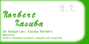 norbert kasuba business card